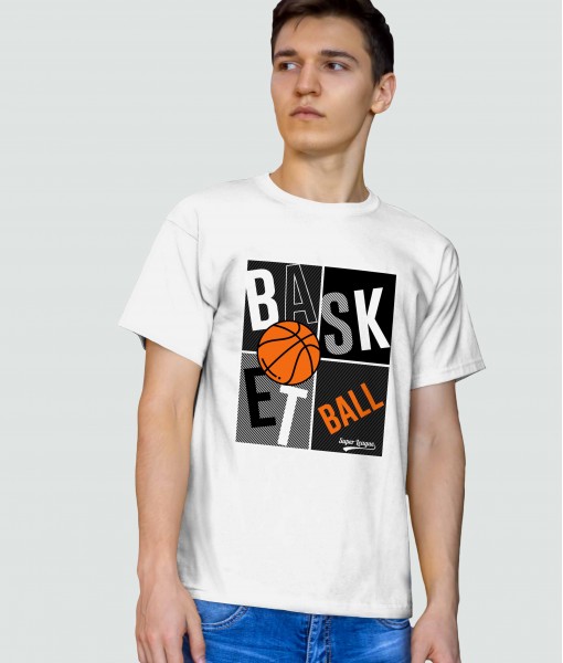 Мъжка тениска с щампа Спортни Илюстрации Basketball illustration - TShirtArtShop.com